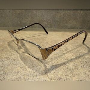 Givenchy Eyeglasses VGV 276S Women Leopard Full Rim Metal Eyewear Glasses Frames